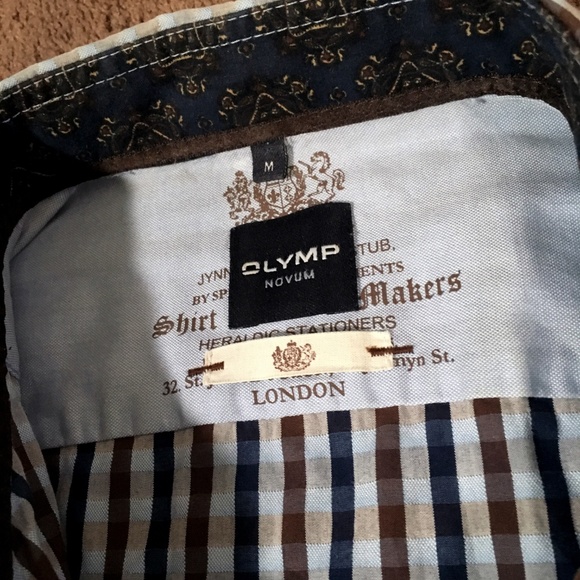 Olymp Novum Luxor Elbow Patch Checked Button Down - Picture 5 of 8